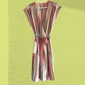 Vintage striped terry robe swim cover